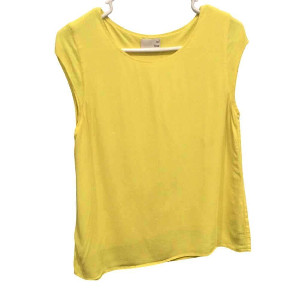 Wilfred Free Women Short Sleeve Shirt Size S Bright Yellow Spring Casual Aritzia